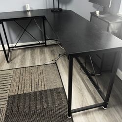 Black L-Shaped Desk
