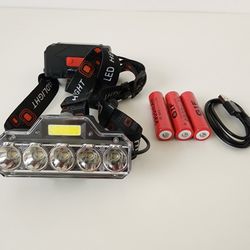 COB Led Headlight Headlamp White Red Green Lighting USB Rechargeable Head Torch Lamp light for fishing 18650 battery

