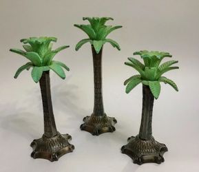3 Palm Tree Candle Holders