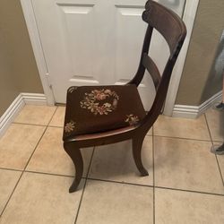 Antique Bentwood Chair With Needlepoint Mahogany?