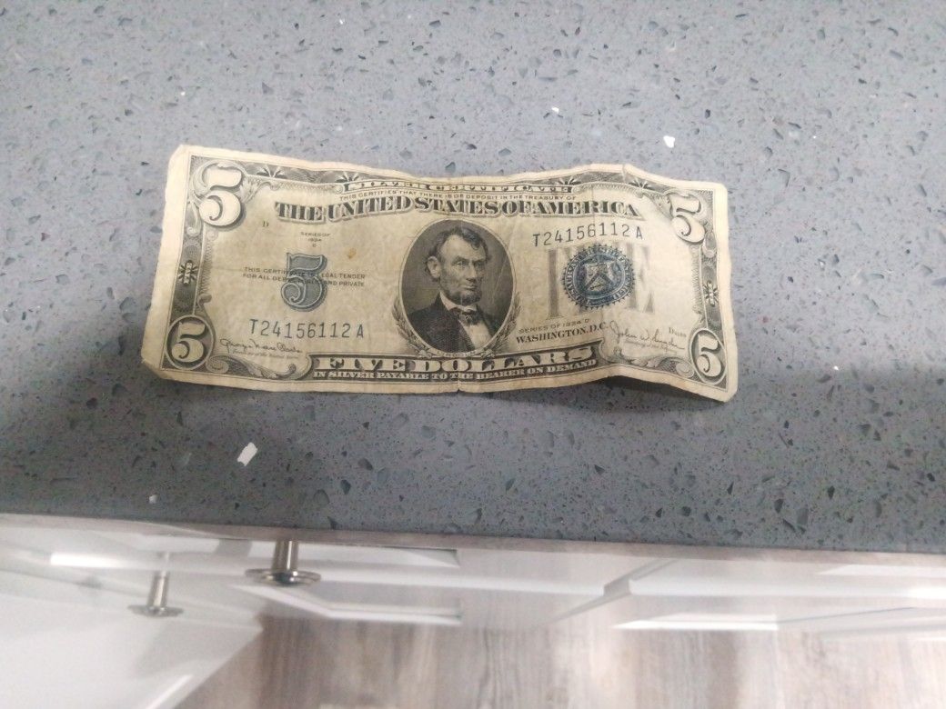 5 Dollar Bill Blue Seal 1934 D