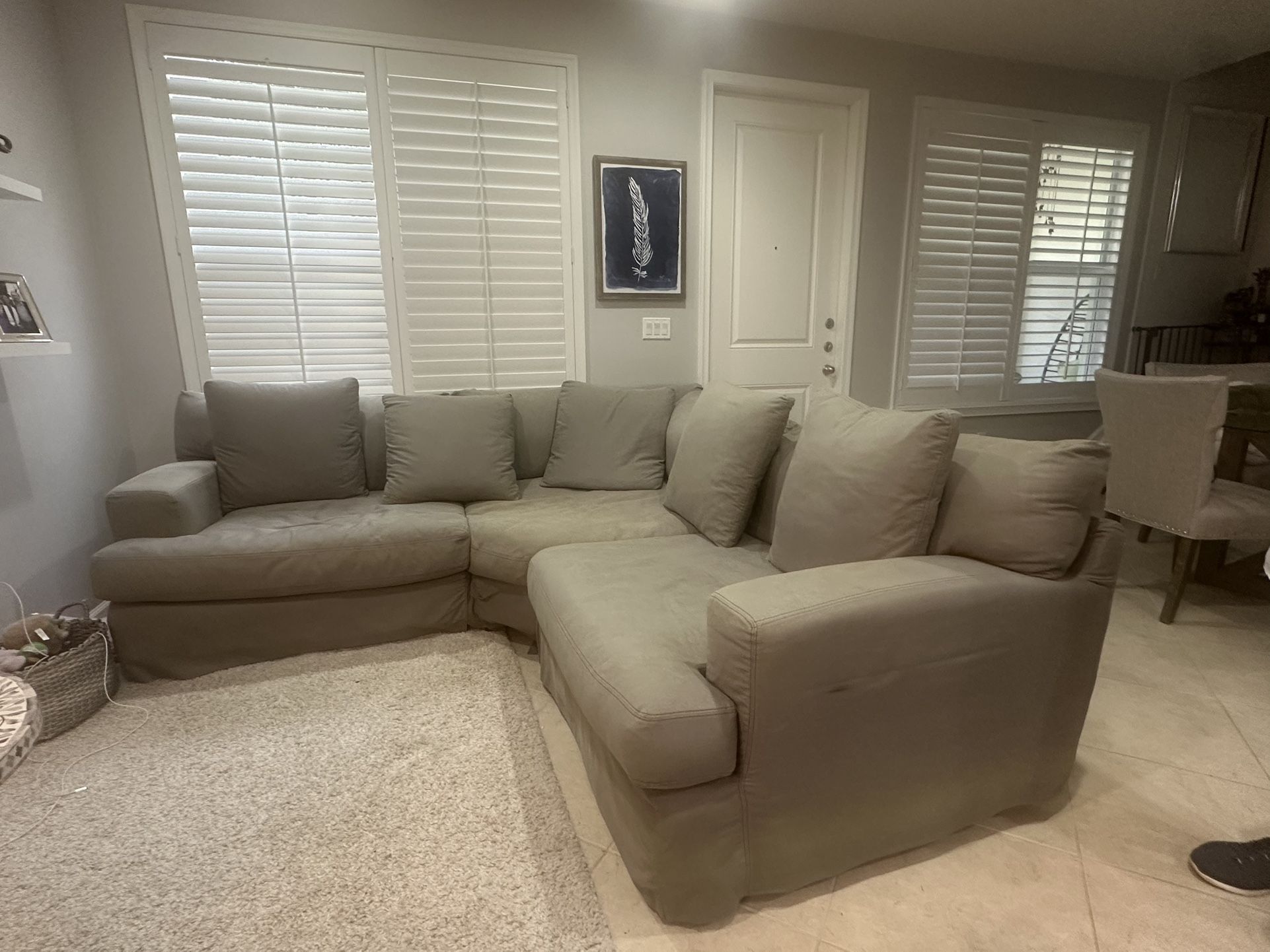 L Shaped Sectional With Extra Section For Bigger Room!