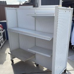 sturdy metal pegboard display rack