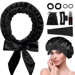 Heatless Curls Overnight Headband,Hair Curlers to Sleep in,No Heat Blowout Rods for Long Hair with Bonnet Sleepy Tie