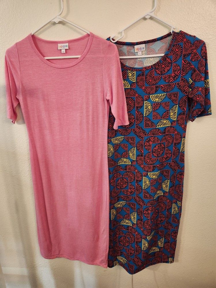 Lot of 2 Women's Lularoe T Shirt Dresses