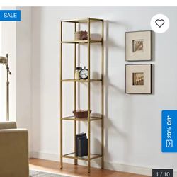 Gold Storage Tower With Glass Shelves 