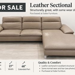 Italian Leather Sectional.