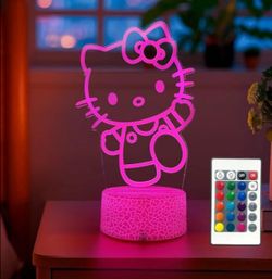 LOUHH Cat Night Light, 3D LED 16 Color Intelligent Remote Control Lamp for Children's Room.