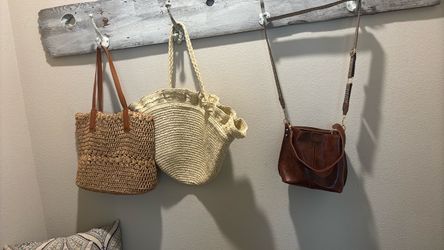 Straw purses and cross body bag