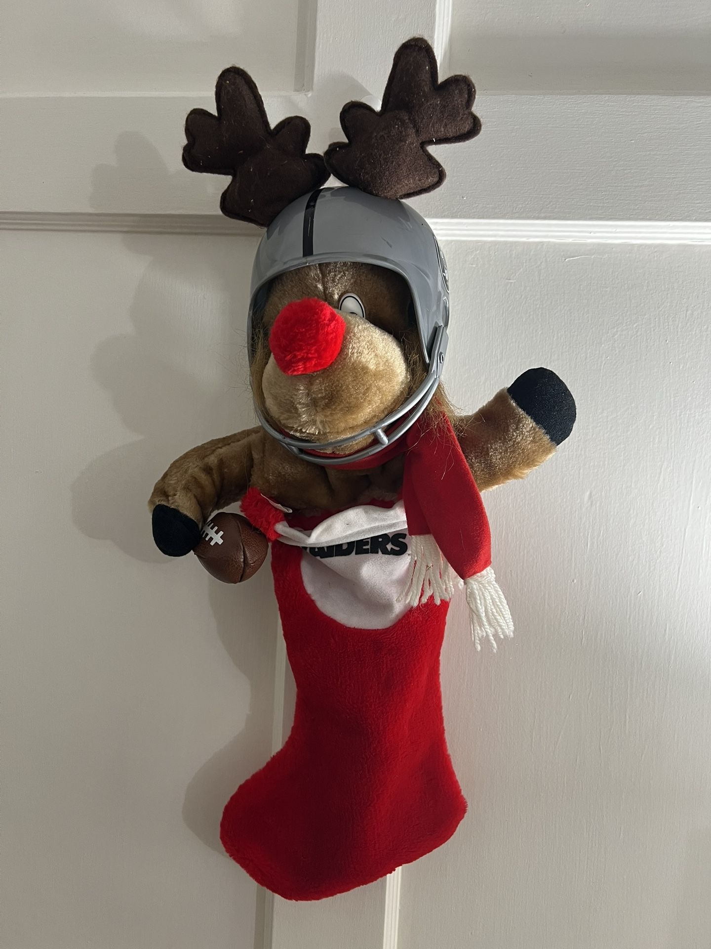 Vintage 1994 Los Angeles Raiders Christmas Reindeer Stocking