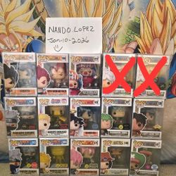 Funko Pops Anime Dragonball,  One Piece,  Naruto 