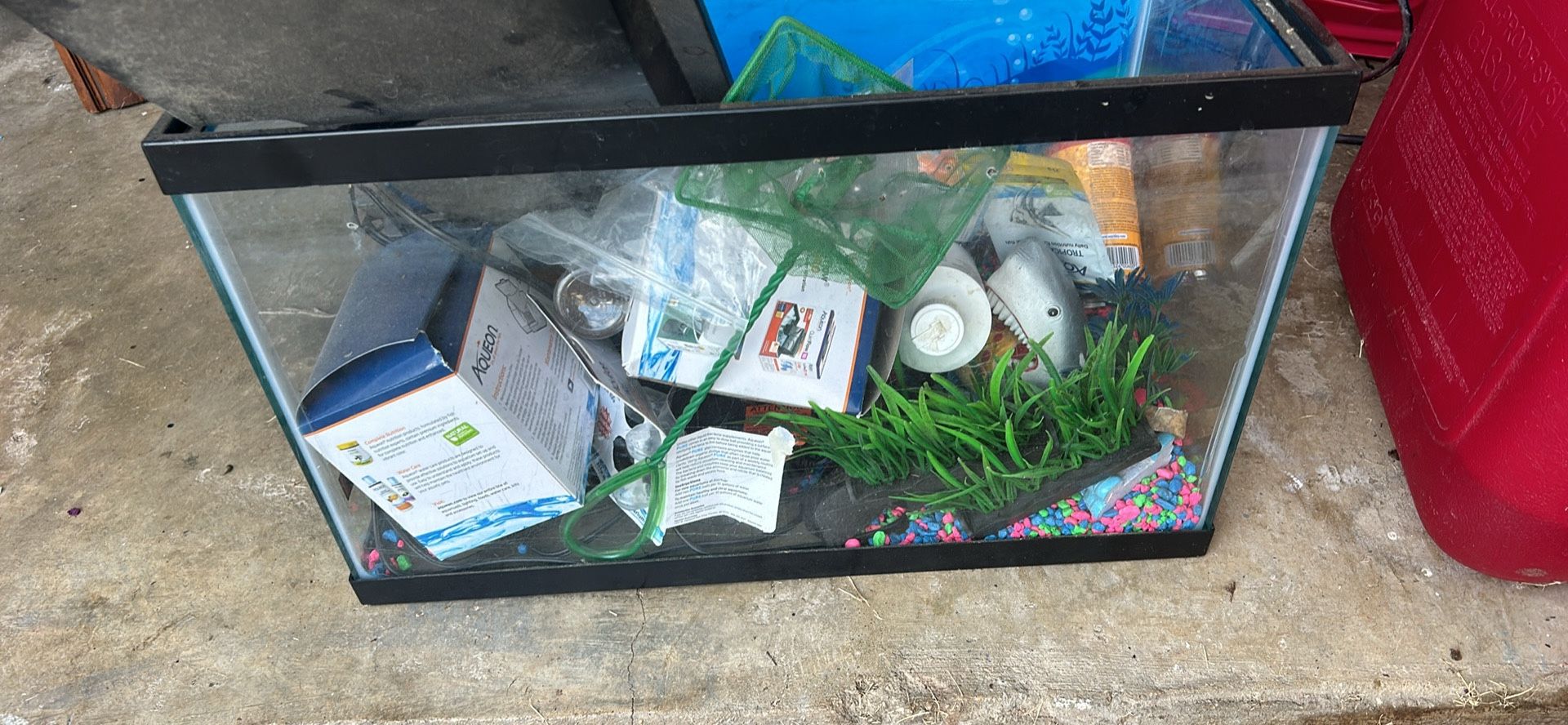Small Fish Tank With Supplies