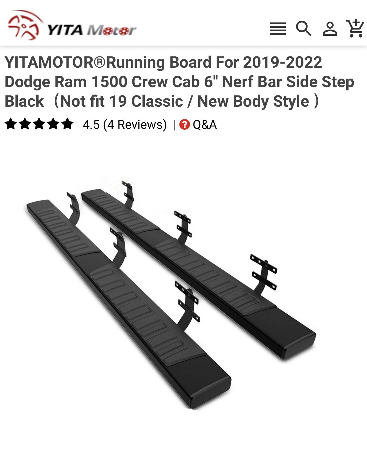 Yita motor Running Board Dodge Rum Crew Cub 2019 - 2022 SkU : W065 for Sale  in Federal Way, WA - OfferUp