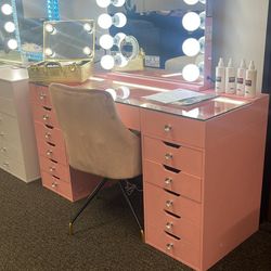 Pink Vanity Set Excluding Chair $10 Down Payment And Financing Available