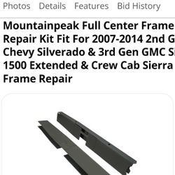 Mountain peak full center frame rush repair kit for chevy silverado