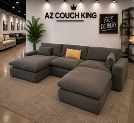 High End Gray Cloud Sectional Couch-FREE DELIVERY 🚚
