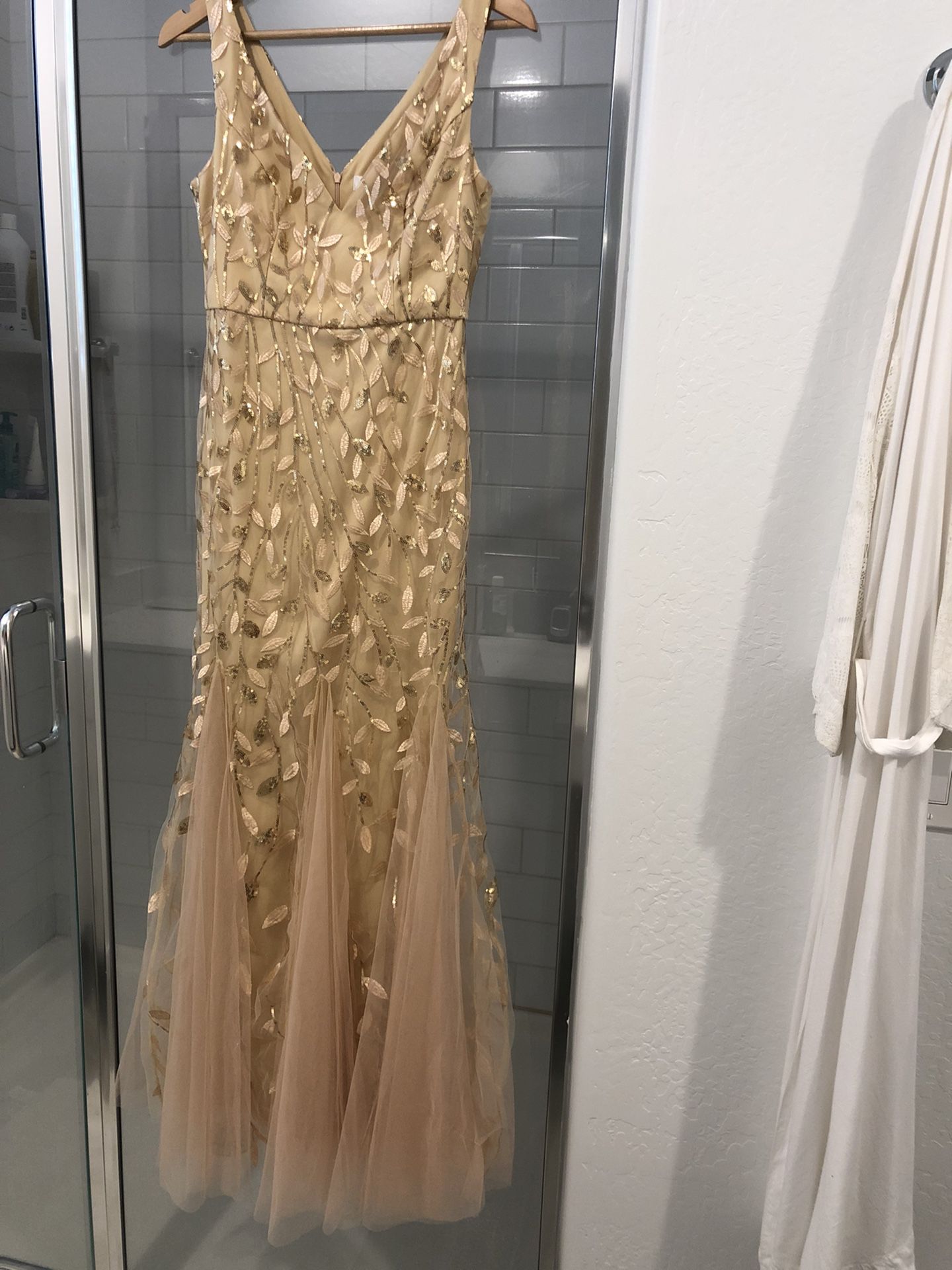 Ever Pretty Gold Fishtail Sequin Evening Maxi Dress