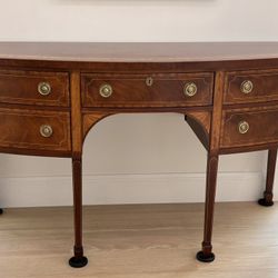 Baker Historic Charleston Mahogany Inlaid Demilune Hepplewhite Sideboard Buffet 