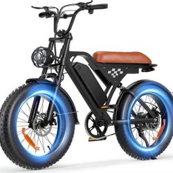new inbox 20" Fat Tire 1500W Full Suspension 55+ Miles Bright Headlight Long ctric Motorcycle All-Terrain