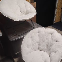Round Faux Fur Accent Chair