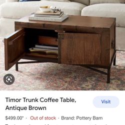 Brand New Pottery Barn Timor Trunk And Coffee Table