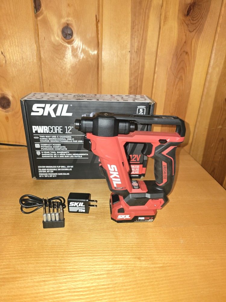SKIL PWRCore 12V Brushless - Compact Screwdriver with Accessories (Brand New