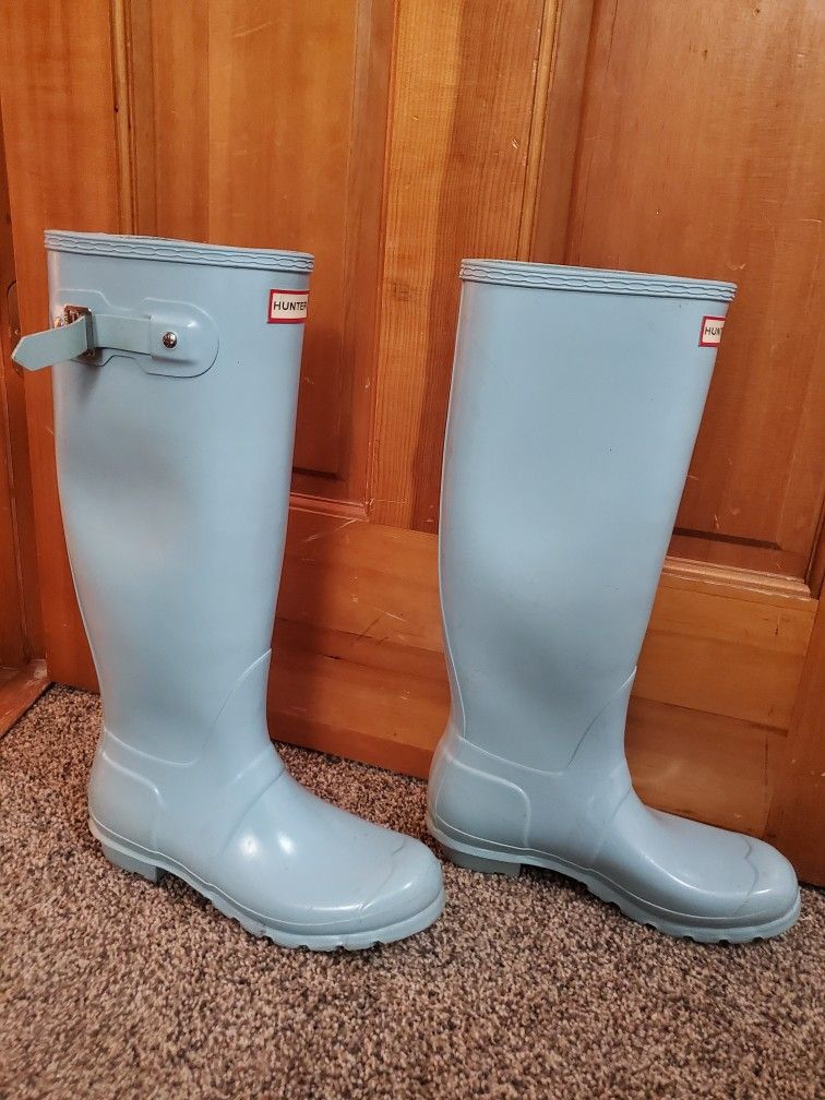 Hunter Baby Blue Rubber Boots