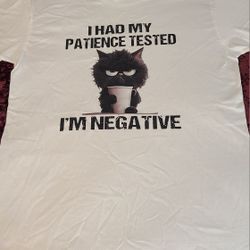 New FUNNY CAT White T-shirt SIZE L