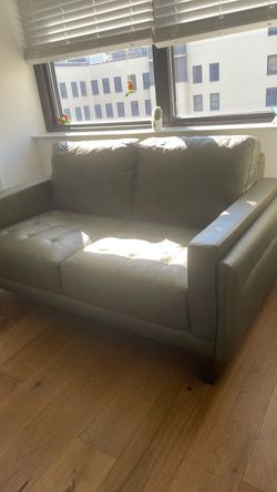 Genuine leather, three-piece couch set