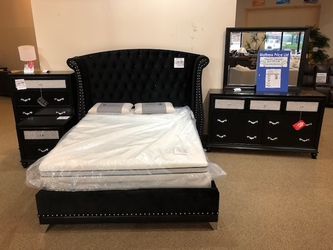 Bedroom Set/4 pcs(bed,dresser,mirror,nightstand)📦