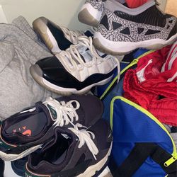 AIR JORDAN 11s/HURICANE HURACHES 