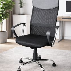 Computer Chair, Office Chair Gaming Chair Desk Chair Ergonomic Office Chair Comfortable Mid Back Mesh Chair with Armrests Adjustable Height Black Comp