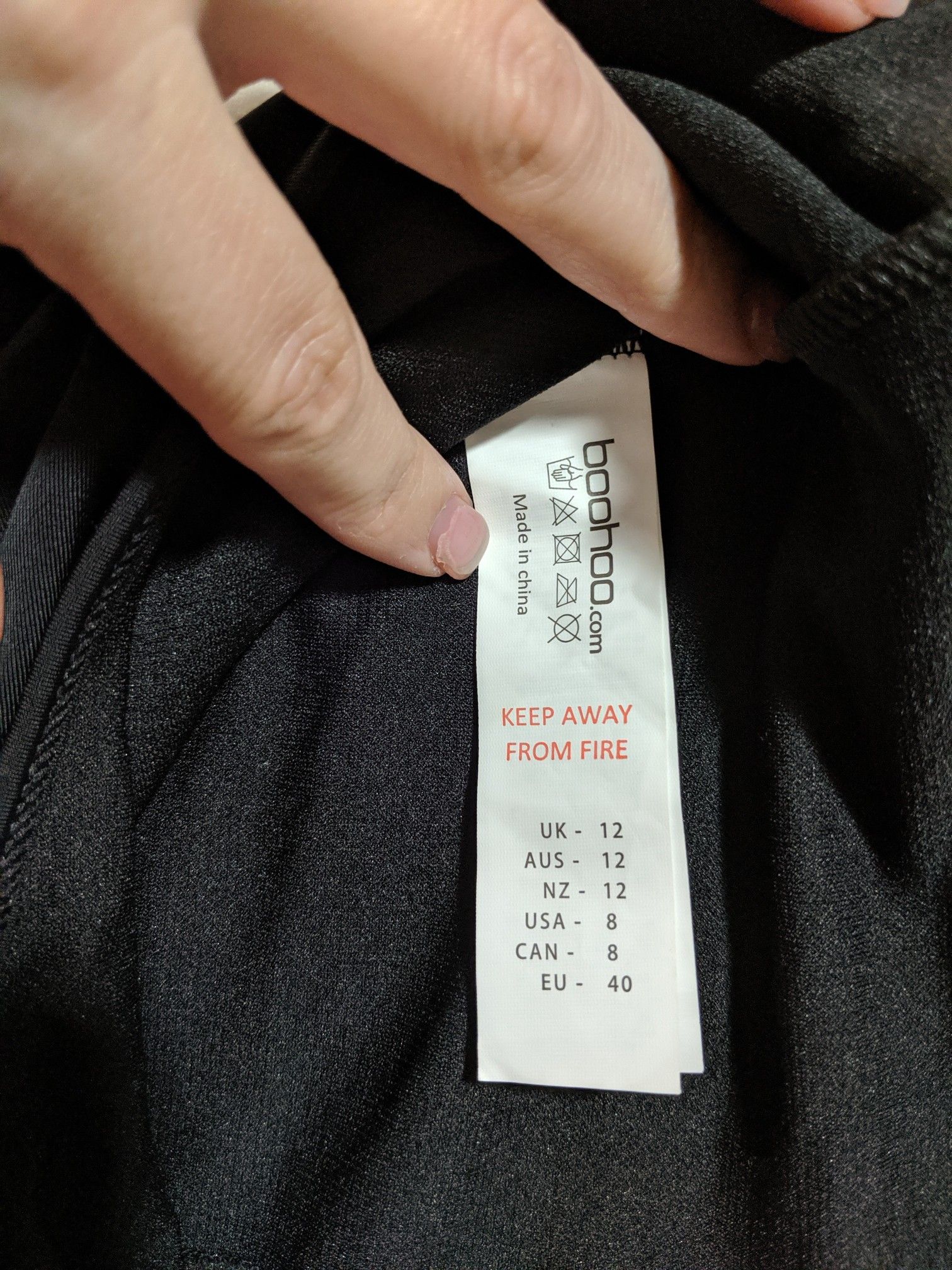 Boohoo black swimsuit size 8