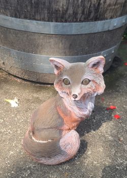 Vintage Resin Artline Fox Garden Statue