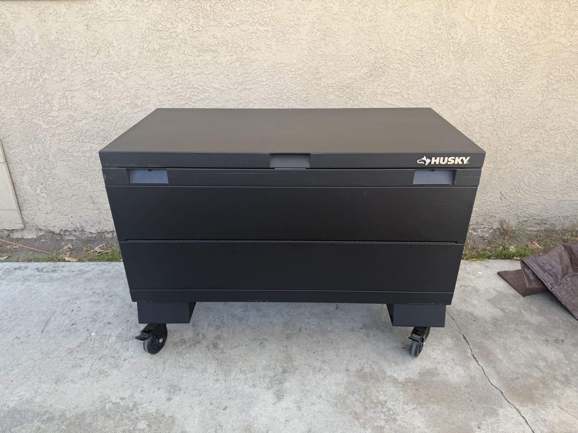 Husky Black 48 in. Steel Tool Storage Jobsite Toolbox