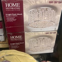 Crome And Crystal Flush Mount 