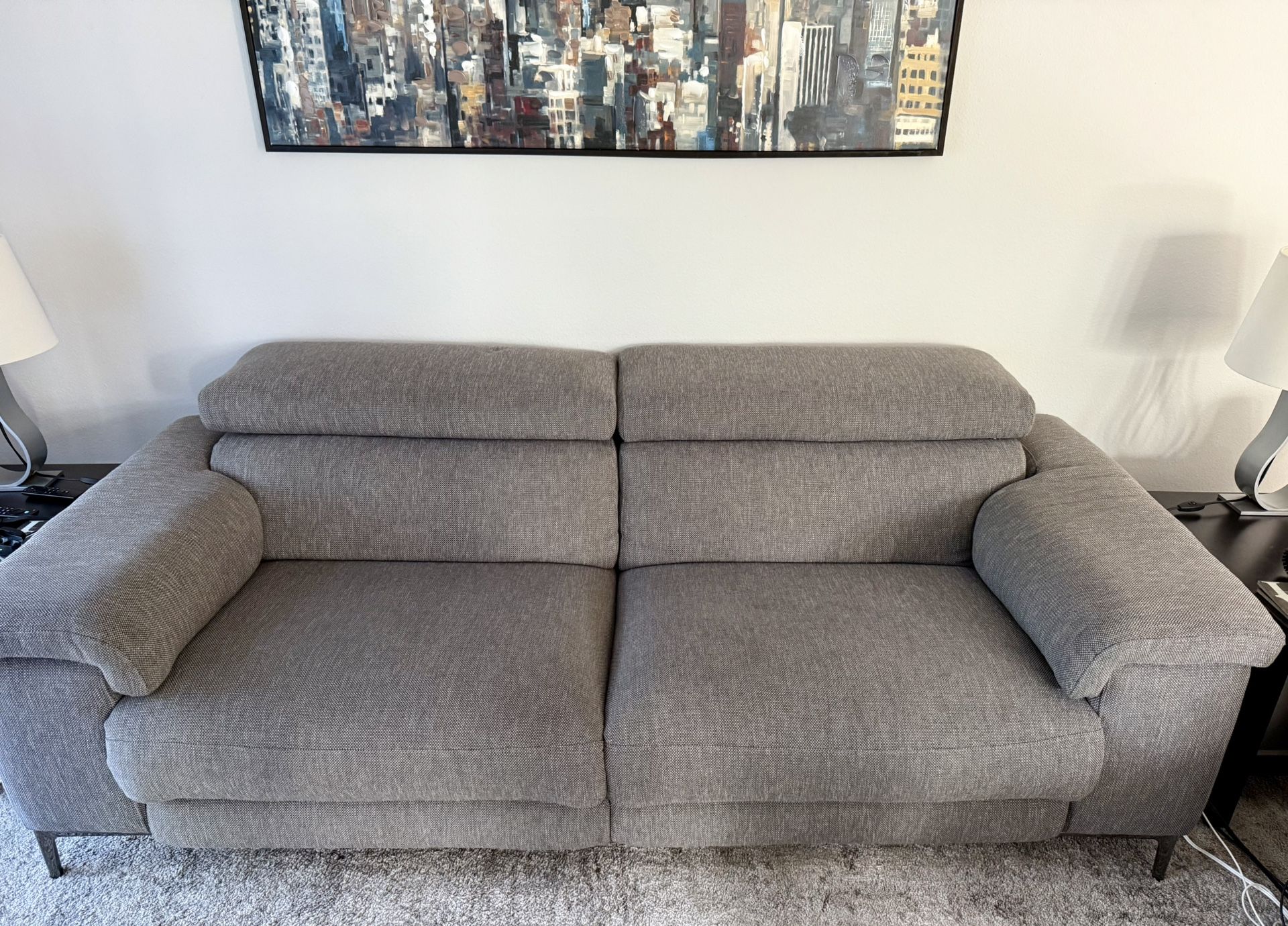 Sofa And Loveseat With Power Recliners (grey)