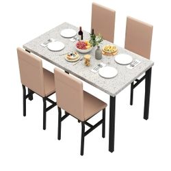 K72 $180  Recaceik 5 Pieces Dining Room Table Set for 4