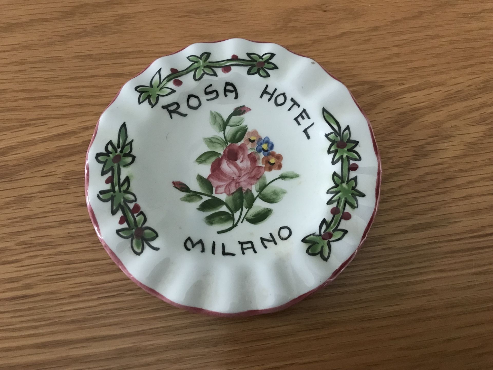 Vintage Hotel Rosa Milan ashtray