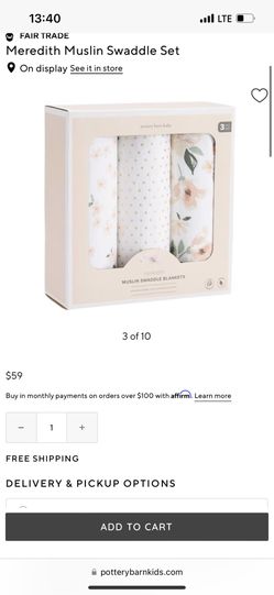 Brand New Pottery barn baby swaddles