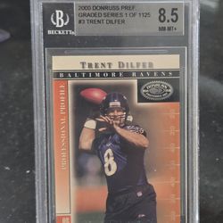 Vtg 2000 Donruss Preferred Graded Series #3 TRENT DILFER #1/1125 BGS 8.5 NM/Mt+