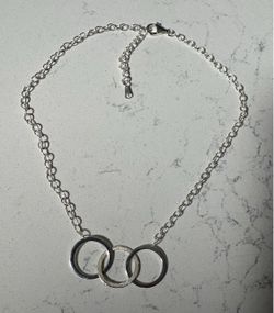 Sterling Silver Triple Circle Chain Necklace