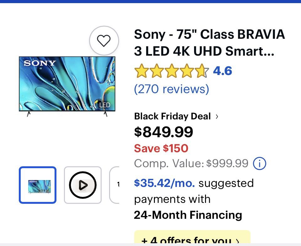 Sony Bravia 75” Smart TV