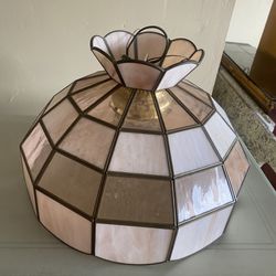 Vintage tiffany style stained glass hanging lamp