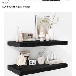 Rustic Floating Shelves - Black - New In Box