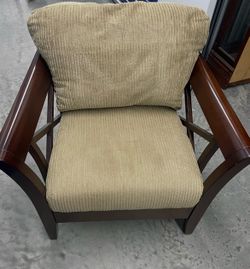 Najarian Furniture Wood Accent Chair - Corduroy Cushions