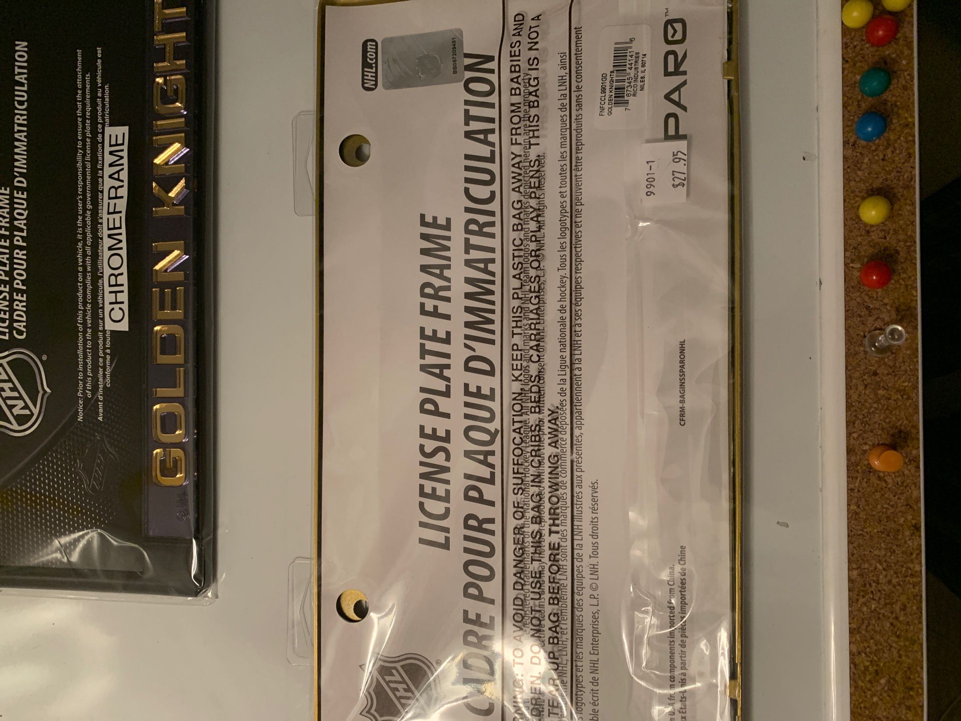 NHL Las Vegas Golden Knights Prime Plastic License Plate Frame 