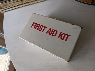 Vintage First Aid kit Metal Case