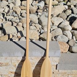Two 60 Inch Feather Brand Boat Paddles