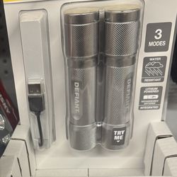 Defiant 2 Pack Rechargeable Flashlights